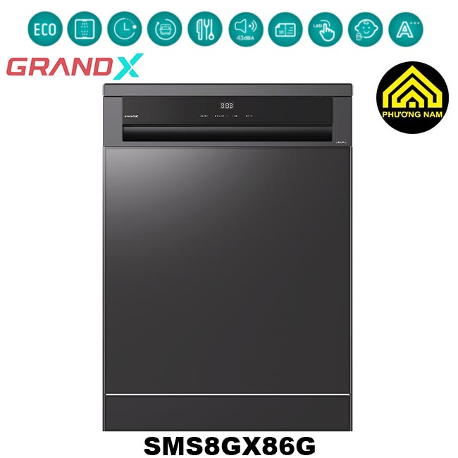 Máy rửa bát GRANDX SMS8GX86G nhập khẩu Thái Lan tiện nghi