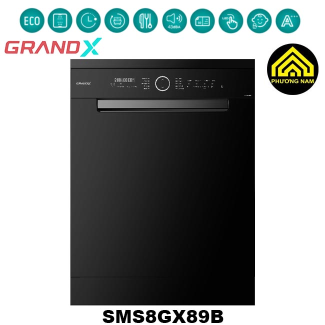 Máy rửa bát GRANDX SMS8GX89B nhập khẩu Thái Lan hiện đại tiện nghi