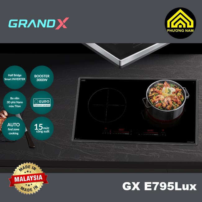 Bếp từ GRANDX GX E795Lux nhập khẩu Malaysia