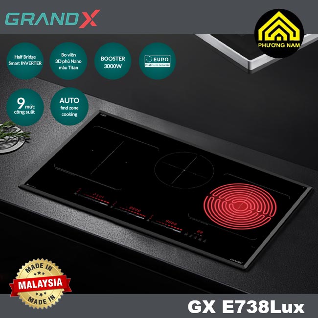 Bếp điện từ GRANDX GX E738Lux nhập khẩu Malaysia