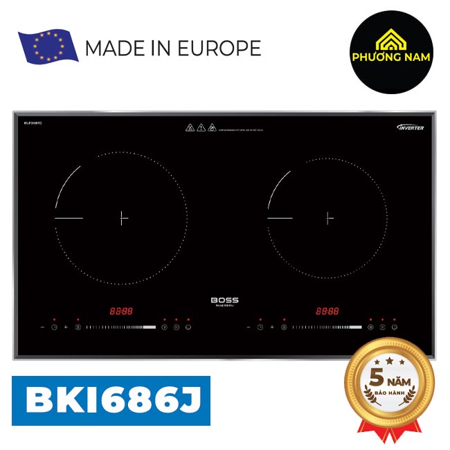 Kích thước bếp từ Boss BK1686J nhập khẩu Châu Âu giá tốt