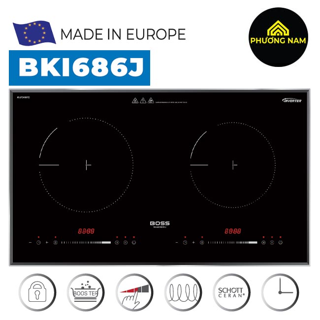 Bếp từ Boss BK1686J nhập khẩu Châu Âu 2024 hiện đại