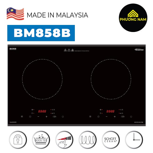 Bếp từ Boss BM858B nhập khẩu Malaysia 2024 hiện đại an toàn