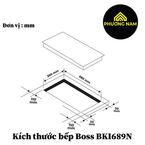 Kích thước Bếp từ Boss BKI689N nhập khẩu Châu Âu