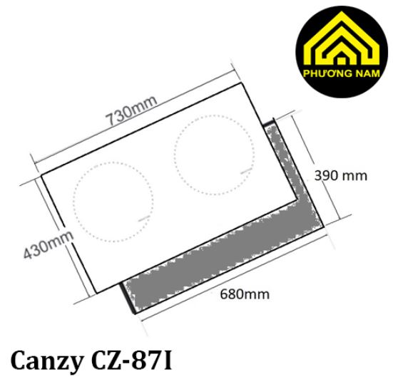 Kích thước lắp đặt bếp từ Canzy CZ 87I