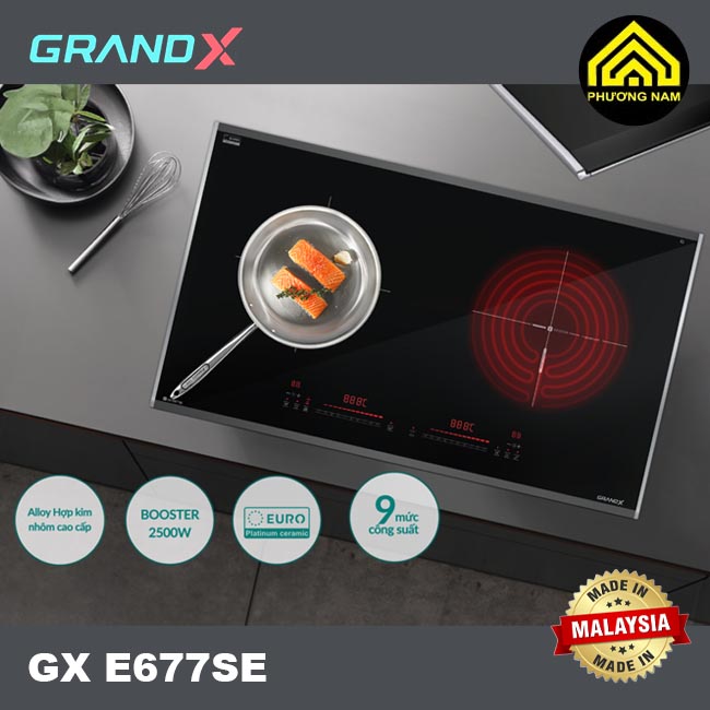 Bếp từ GRANDX GX E677SE nhập khẩu Malaysia giá tốt