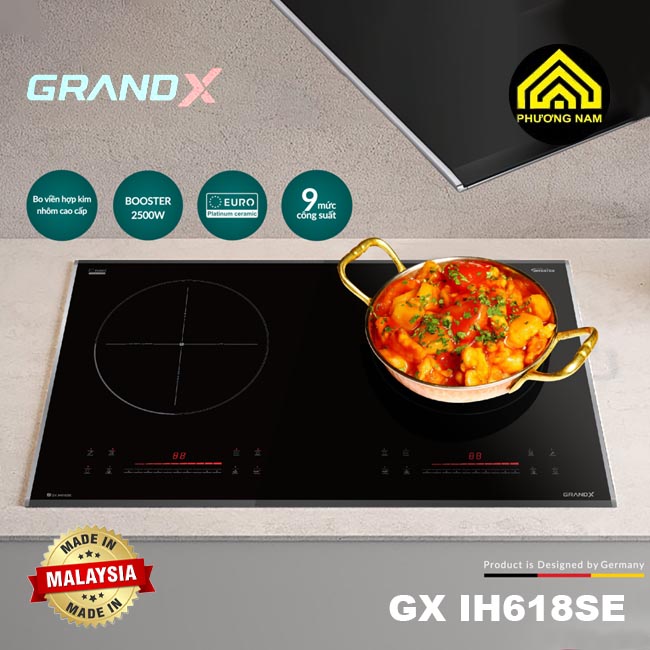 Bếp từ GRANDX GX IH618SE nhập khẩu Malaysia