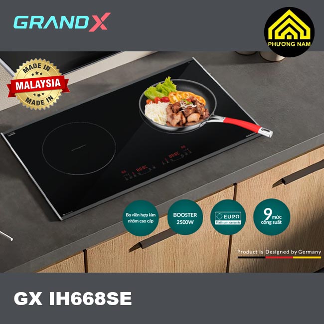 Bếp từ GRANDX GX IH668SE nhập khẩu Malaysia giá tốt