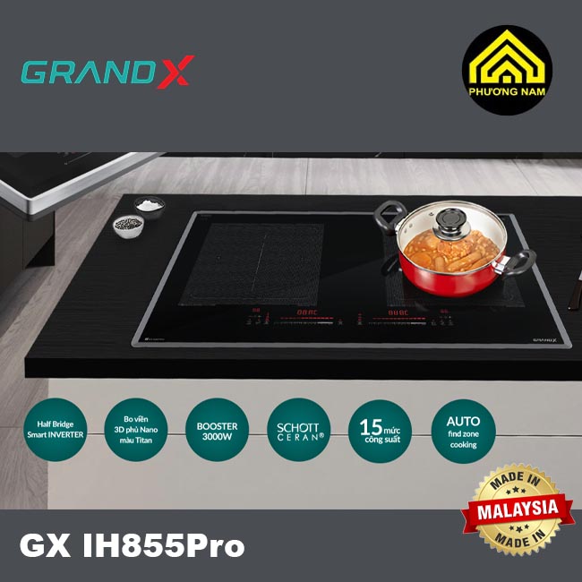 Bếp từ GRANDX GX IH855Pro nhập khẩu Malaysia giá tốt
