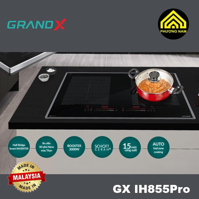 Bếp từ GRANDX GX IH855Pro nhập khẩu Malaysia