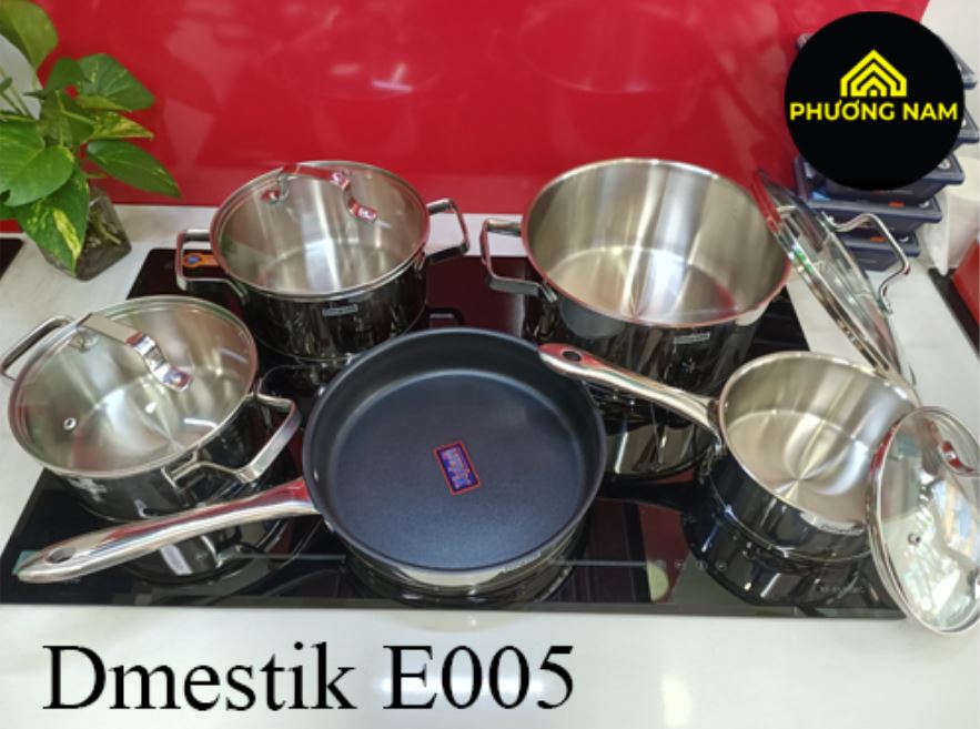 Bộ Nồi chảo Inox cho bếp từ Dmestik E005 giá tốt