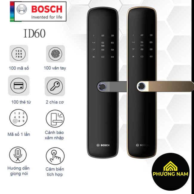 Khoá cửa điện tử thông minh Bosch ID60 hiện đại tiện nghi