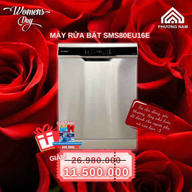 Máy rửa chén giảm giá 50% mừng ngày Quốc Tế Phụ Nữ 8 tháng 3
