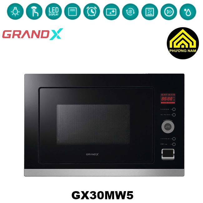 Lò nướng kết hợp lò vi sóng GRANDX GX30MW5 nhập khẩu Malaysia hiện đại tiện nghi