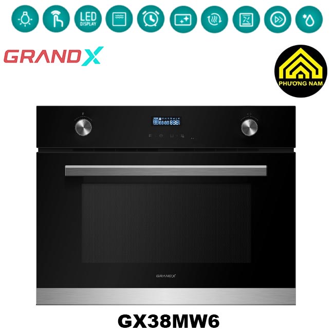 Lò nướng kết hợp lò vi sóng GRANDX GX38MW6 nhập khẩu Malaysia hiện đại tiện nghi