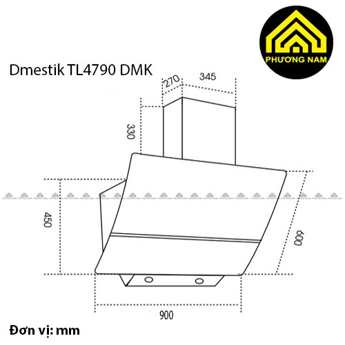 Kích thước Máy Hút Mùi Dmestik TL4790 DMK