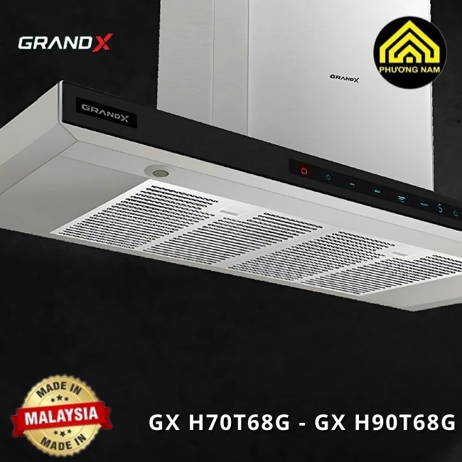 Hút mùi kính vát GRANDX GX H70T68B - GX H90T68B nhập khẩu Malaysia giá tốt