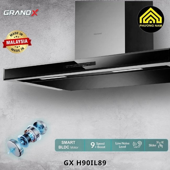 Hút mùi chữ T GRANDX GX H901L89 nhập khẩu Malaysia
