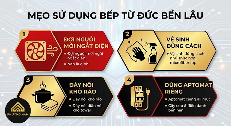 Mẹo sử dụng bếp từ Đức để máy bền bỉ hàng chục năm