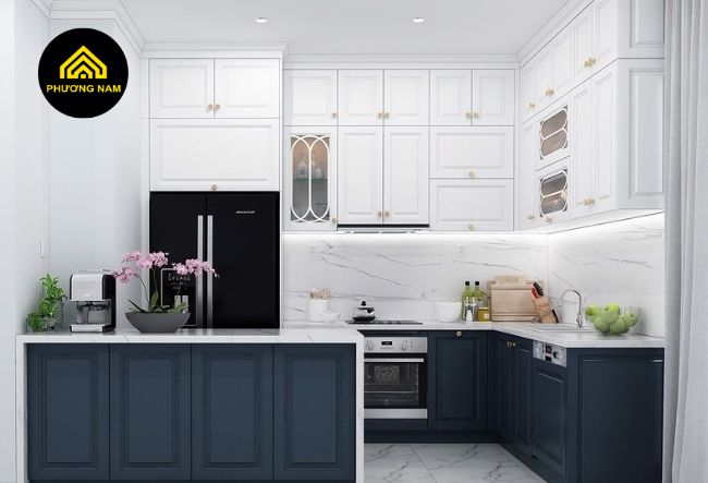 Thỉ công tủ bếp tân cổ điển tại Đà Lạt