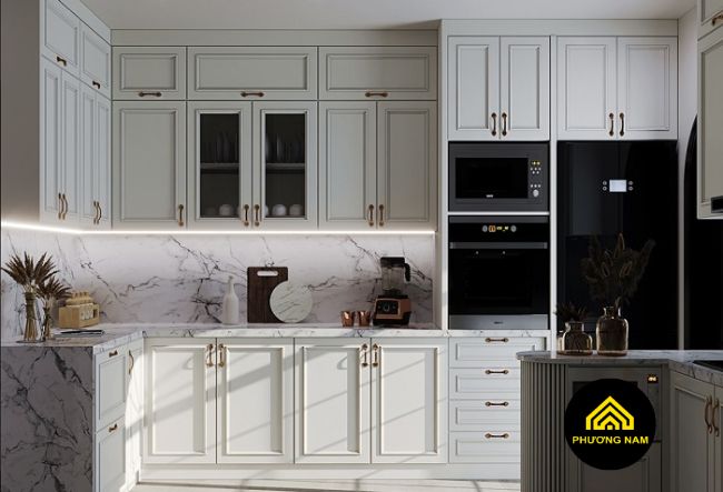 Thỉ công tủ bếp tân cổ điển tại Đà Lạt