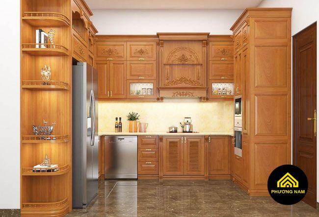 Thỉ công tủ bếp tân cổ điển tại Đà Lạt