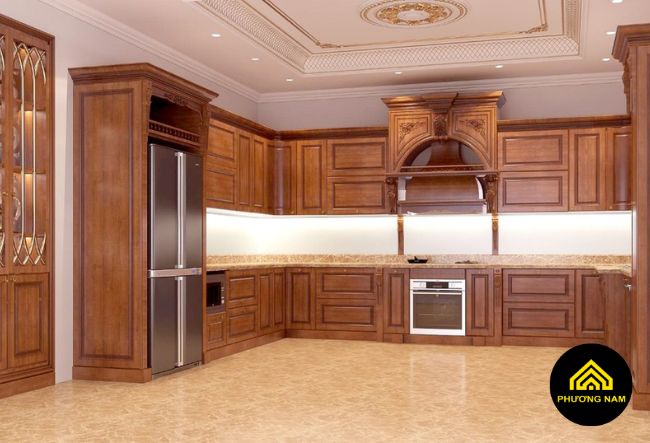 Thỉ công tủ bếp tân cổ điển tại Đà Lạt