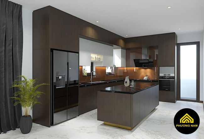Thỉ công tủ bếp bàn đảo tại Đà Lạt