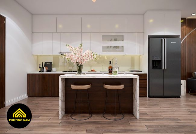 Thỉ công tủ bếp bàn đảo tại Đà Lạt
