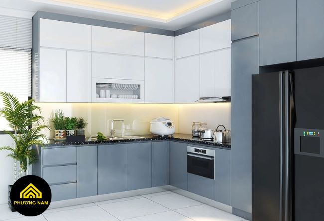 Thỉ công tủ bếp chữ l tại Đà Lạt