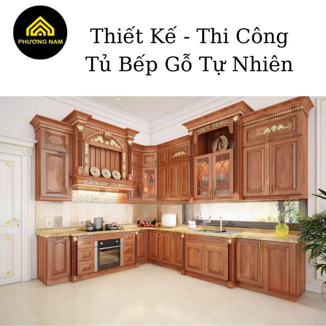 Thiết  kế - thi công tủ bếp gỗ tự nhiên tại Nha Trang - Khánh Hòa