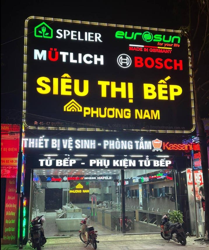 Showroom trung bày tủ bếp và thiết bị nhà bếp của Bếp Phương Nam tại Nha Trang