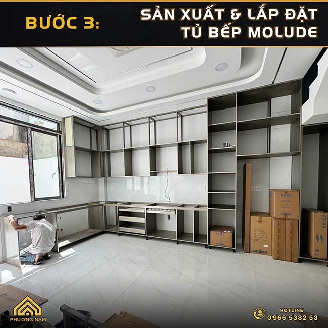 Quy trình thiết kế thi công tủ bếp đẹp chất lượng giá tốt tại TPHCM