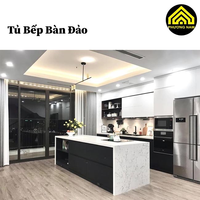 Tủ bếp kết hợp bàn đảo TPHCM